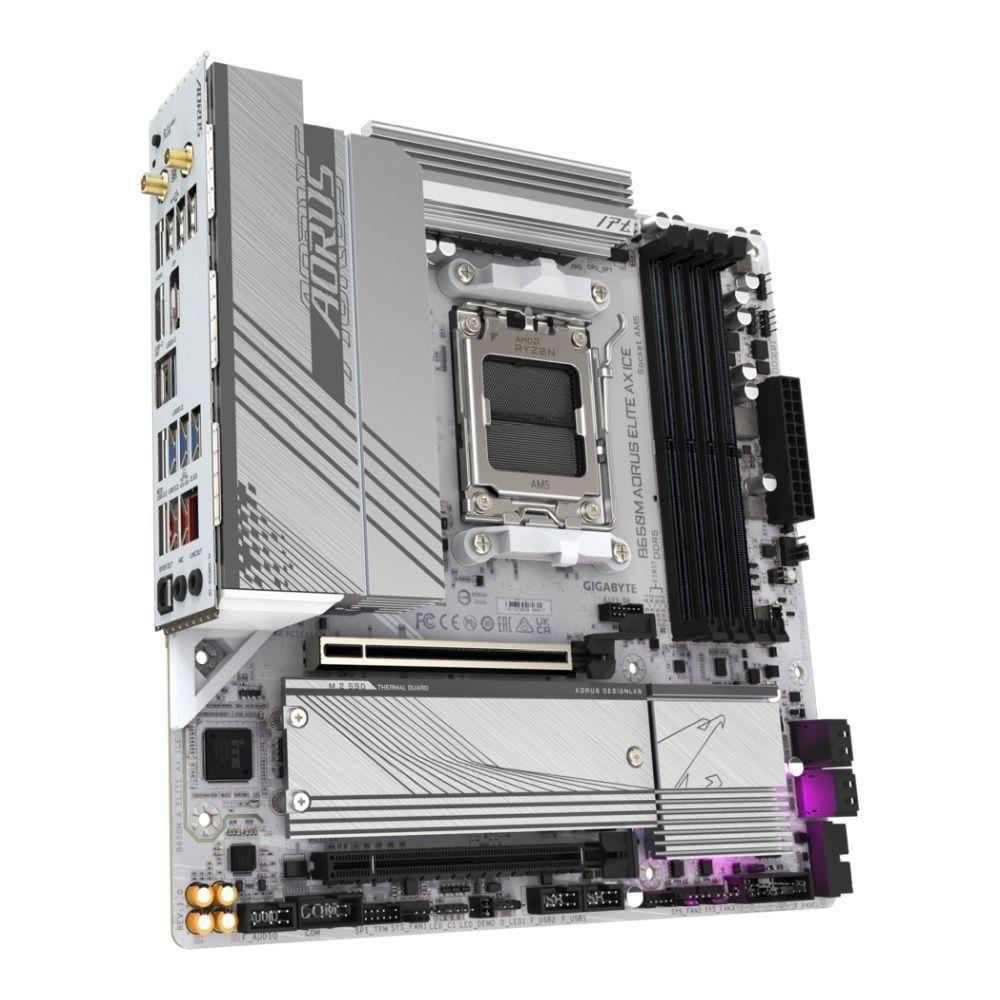 Płyta Gigabyte B650M A ELITE AX ICE /AMD B650/DDR5/SATA3/M.2/USB3.2/PCIe5.0/WiFi/BT/AM5/mATX — zdjęcie 2