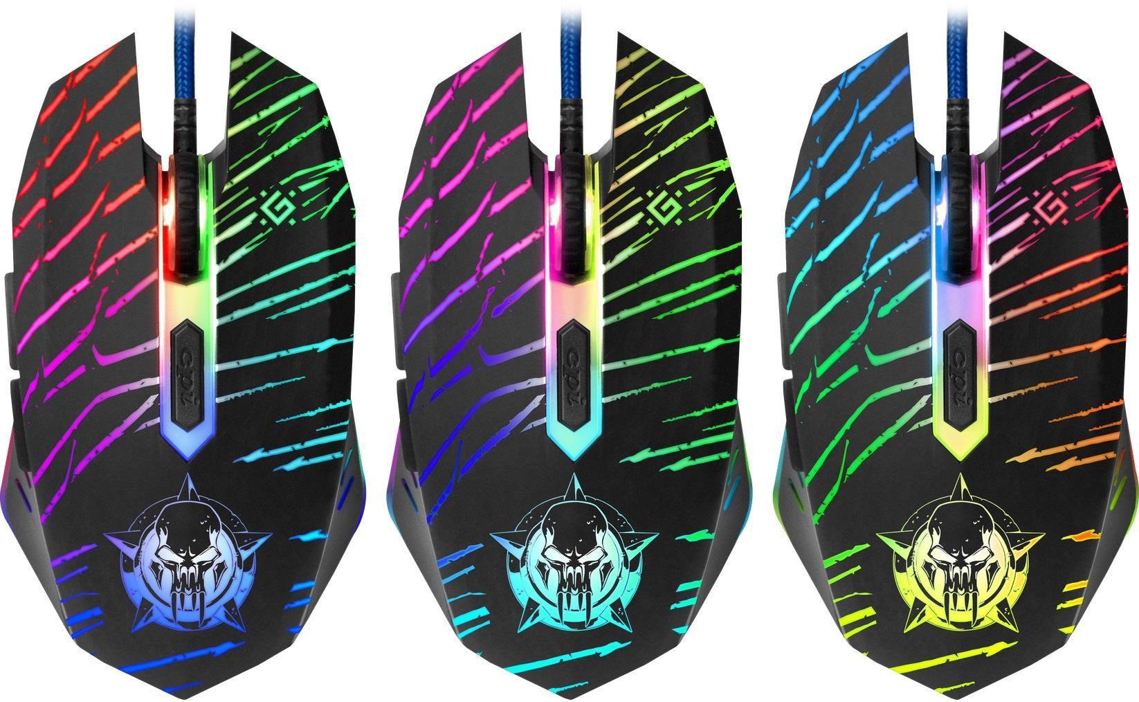 Mysz przewodowa Defender Dark Agent GM-590L 12800dpi 6P + podkładka Gaming + GRA — zdjęcie 2