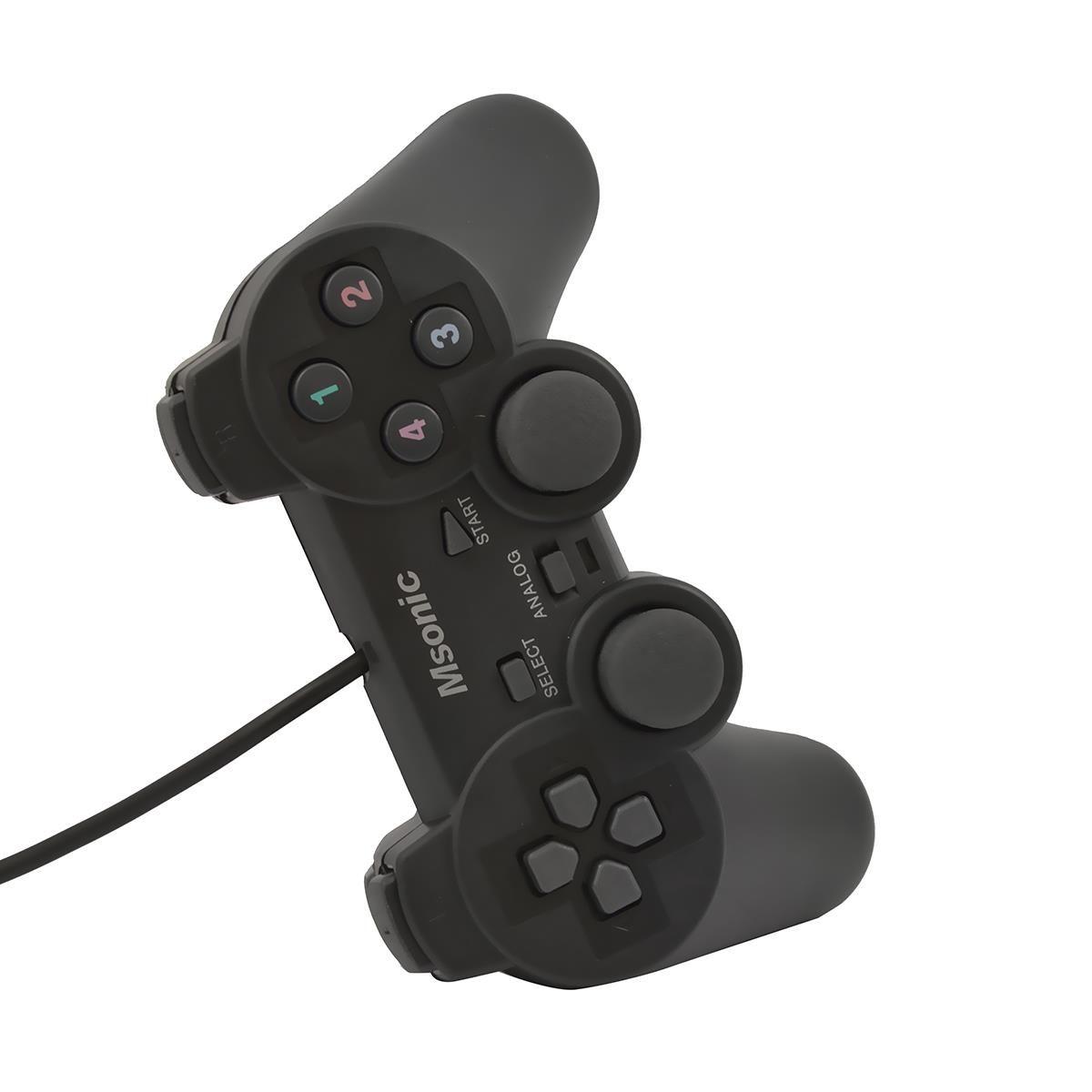 Gamepad przewodowy Msonic USB z funkcją wibracji MN3329BK czarny — zdjęcie 6