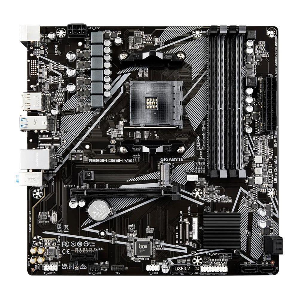 Płyta Gigabyte A520M DS3H V2 (rev. 1.0) /AMD A520/DDR4/SATA3/M.2/USB3.0/PCIe3.0/AM4/mATX — zdjęcie 1