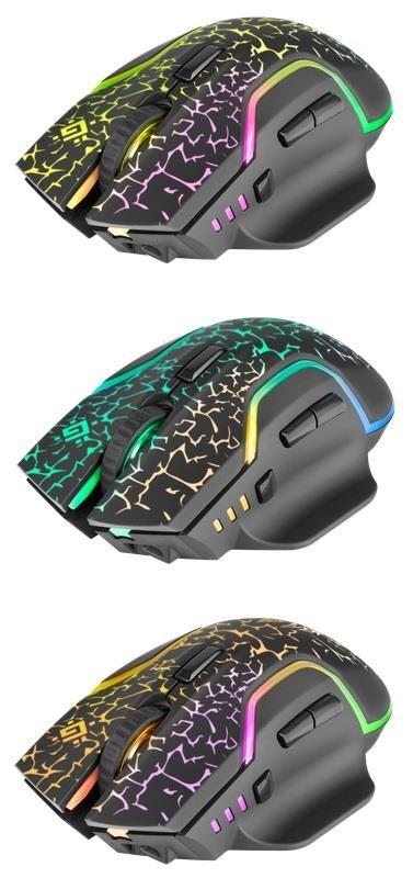 Mysz bezprzewodowa Defender ONESHOT GM-067 optyczna 3200dpi czarna RGB AKUMULATOR 7 przycisków Gaming — zdjęcie 7