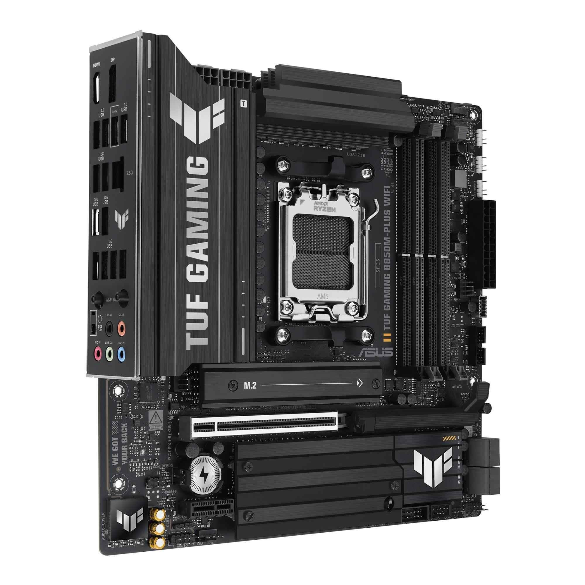 Płyta Asus TUF GAMING B850M-PLUS WIFI /AMD B850/DDR5/SATA3/M.2/USB3.2/PCIe5.0/AM5/mATX — zdjęcie 2