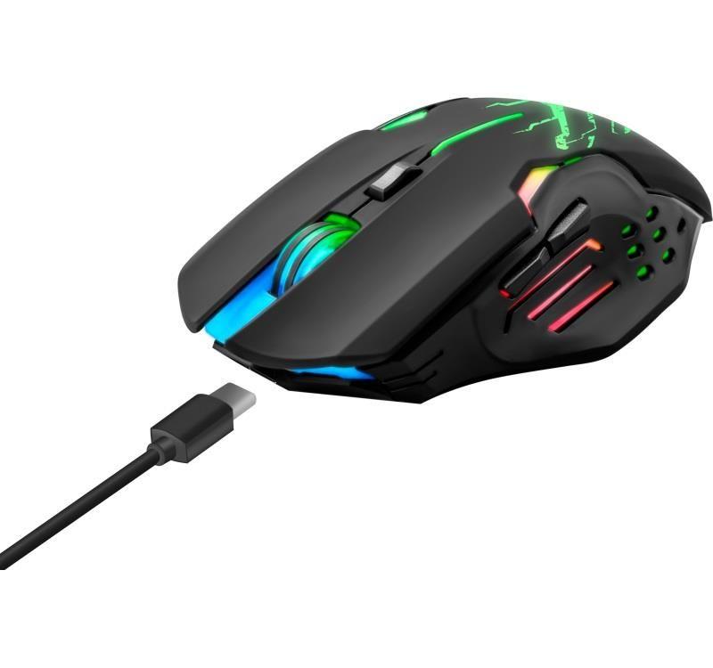 Mysz bezprzewodowa Defender KATANA GM-511 optyczna 3200dpi czarna RGB AKUMULATOR 7 przycisków Gaming bezklikowa silent — zdjęcie 10