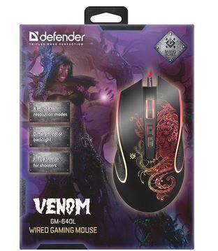 Mysz przewodowa Defender VENOM GM-640L 3200dpi Gaming 8P + GRA — zdjęcie 3