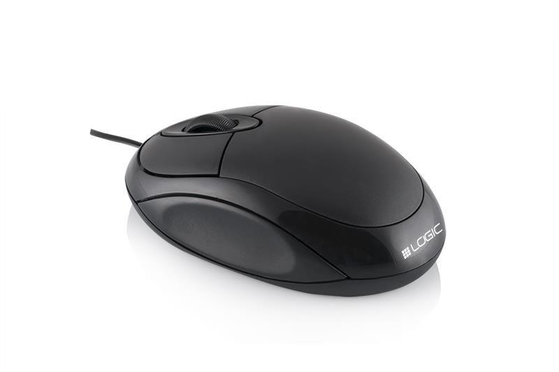 Mysz przewodowa LOGIC LM-11 optyczna czarna — zdjęcie 1