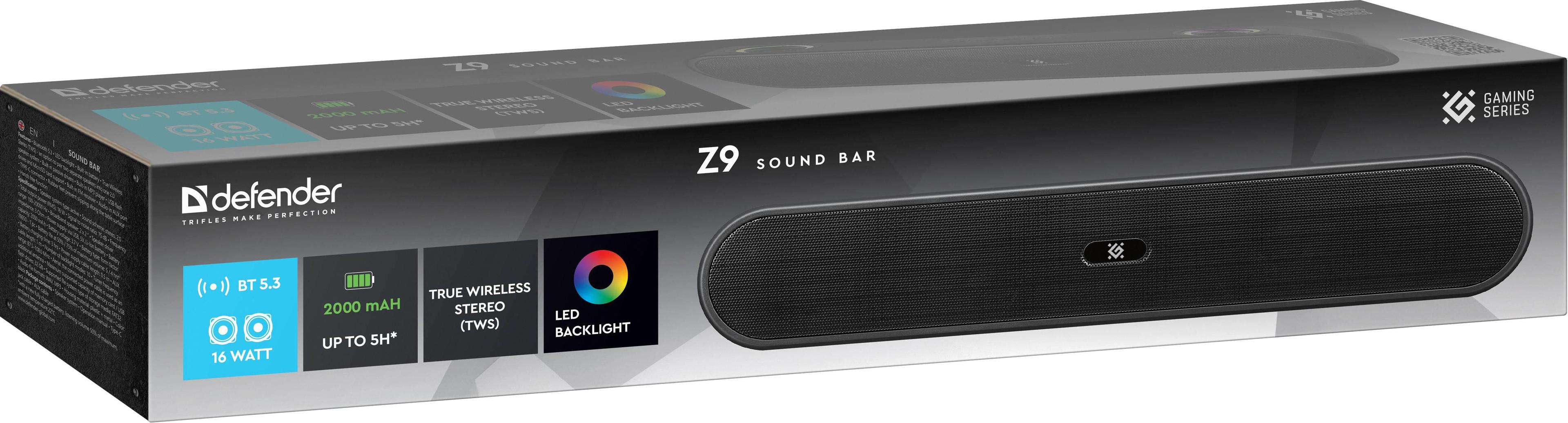 Głośnik Defender Z9 Soundbar 16W USB Bluetooth LED Podświetlany — zdjęcie 5