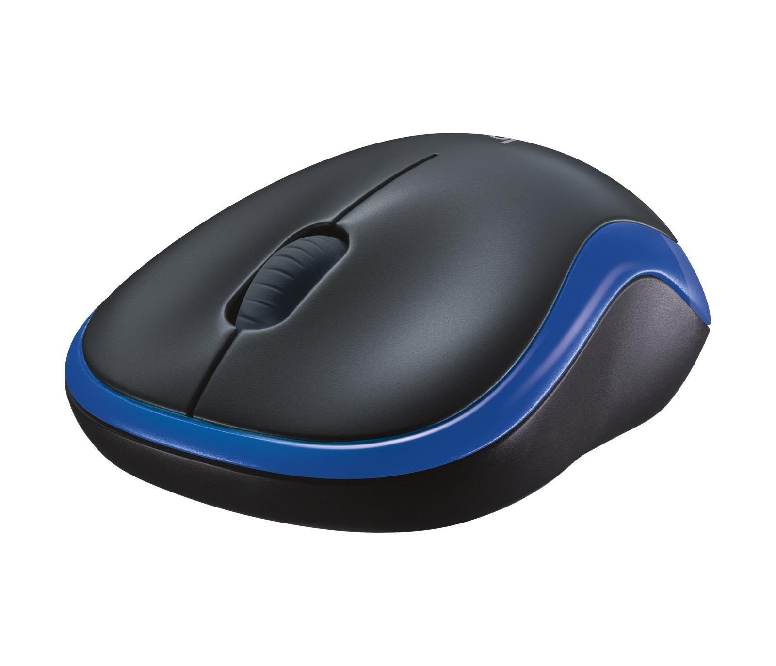 Mysz bezprzewodowa Logitech M185 optyczna czarno-niebieska — zdjęcie 4