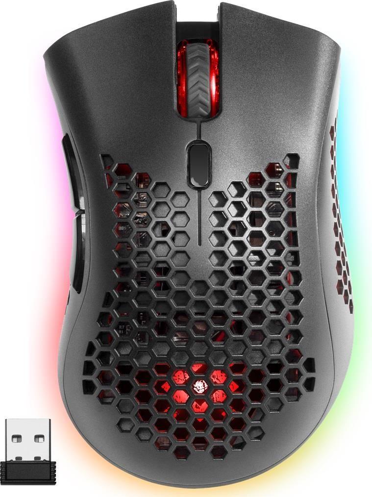 Mysz bezprzewodowa Defender WARLOCK GM-709L optyczna 2400dpi czarna RGB AKUMULATOR 8 przycisków Gaming — zdjęcie 1