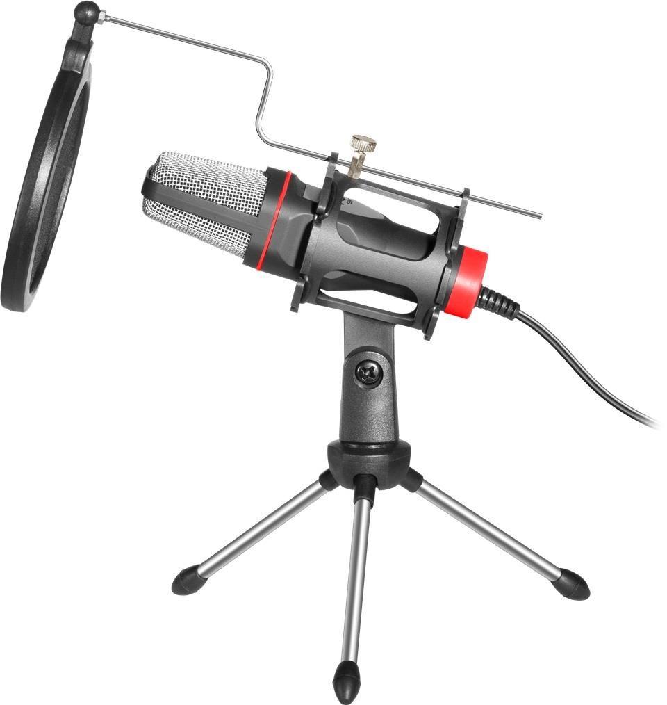 Mikrofon przewodowy Defender FORTE GMC 300 ze statywem STREAM strumieniowy — zdjęcie 1