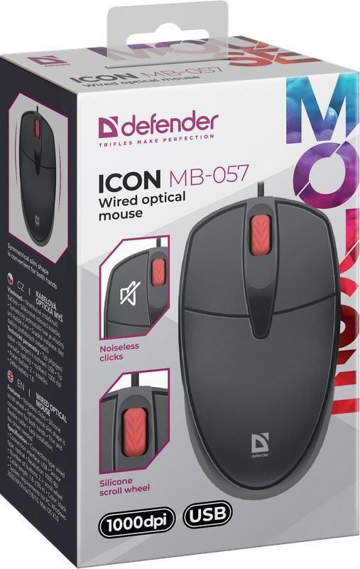 Mysz przewodowa Defender ICON MB-057 1000dpi bezklikowa silent — zdjęcie 4