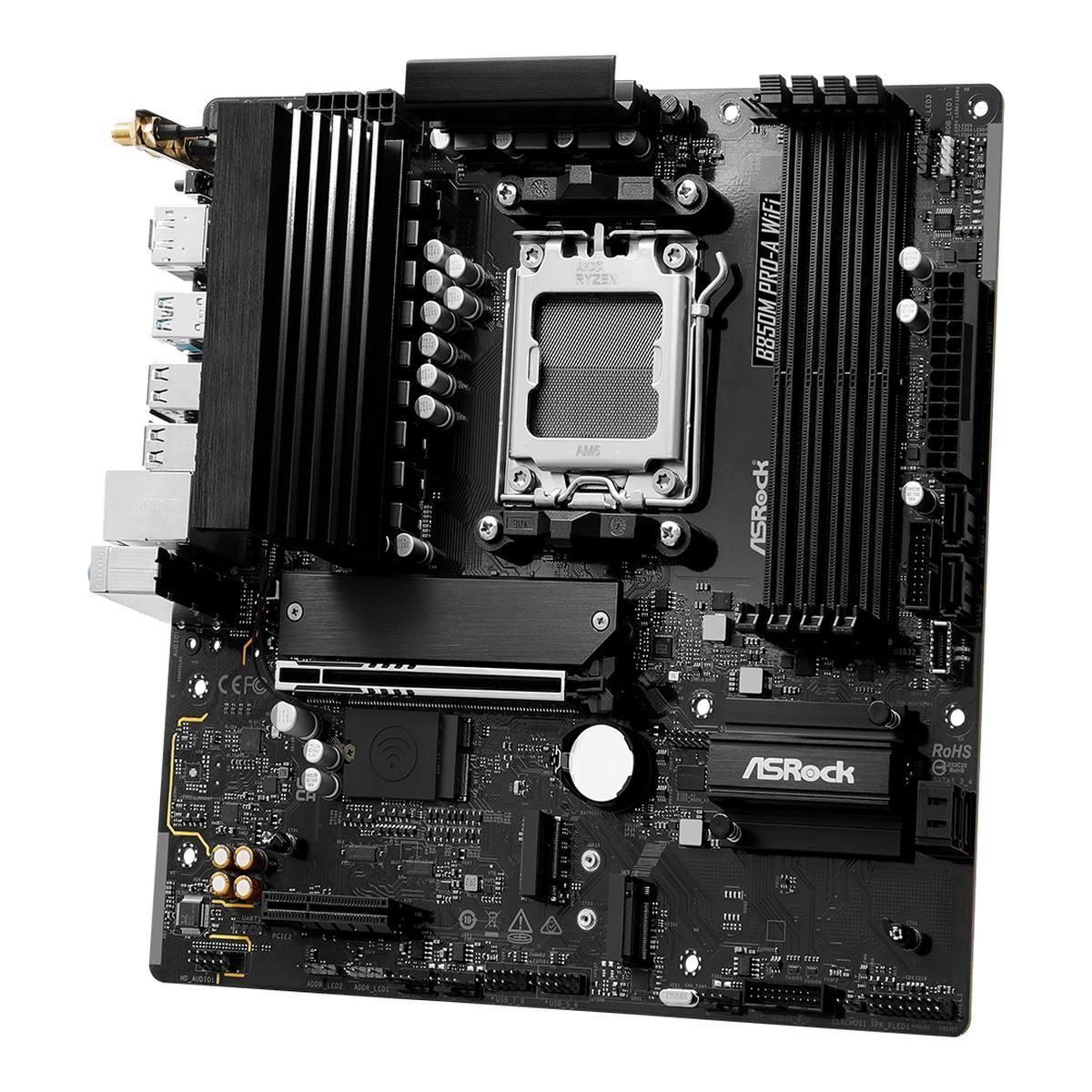 Płyta ASrock B850M Pro-A WiFi /AMD B850/DDR5/SATA3/M.2/USB3.1/WiFi/BT/PCIe5.0/AM5/mATX — zdjęcie 3