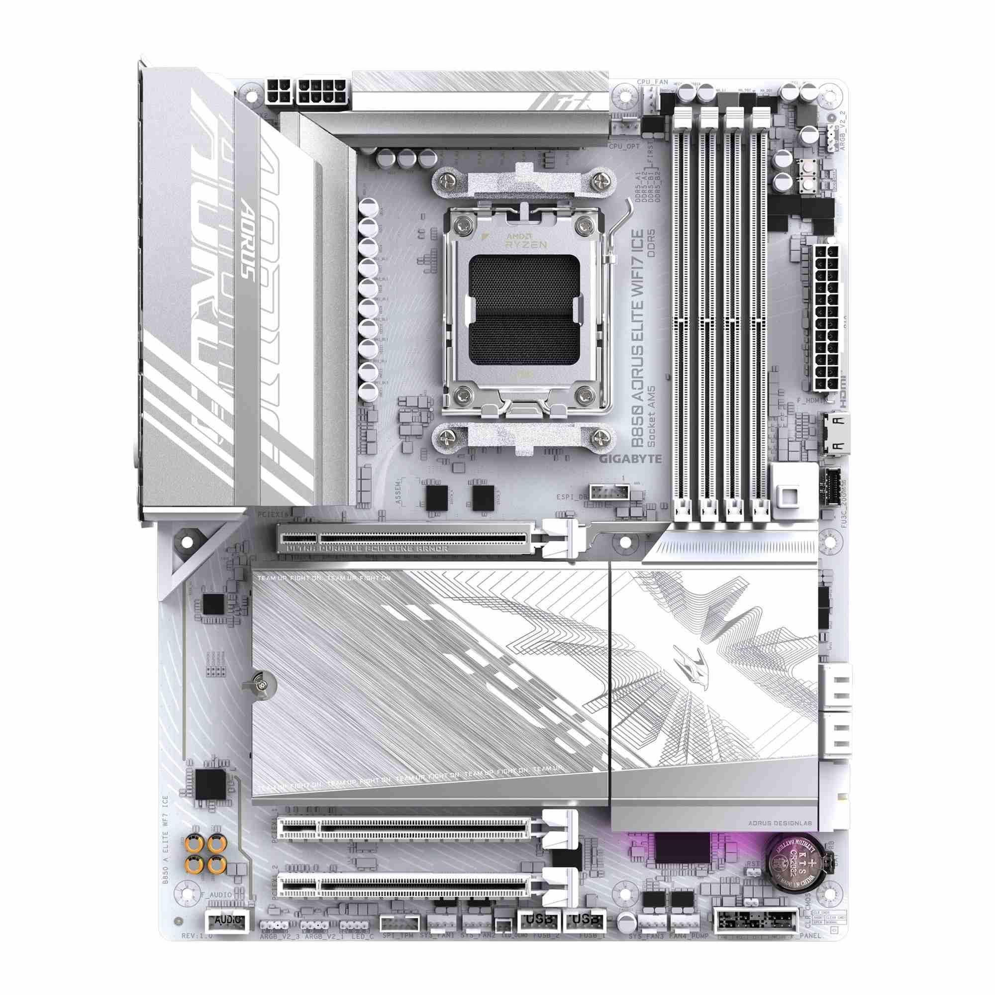 Płyta Gigabyte B850 A ELITE WF7 ICE /AMD B850/DDR5/SATA3/M.2/USB3.2/PCIe5.0/WiFi/BT/AM5/ATX — zdjęcie 1