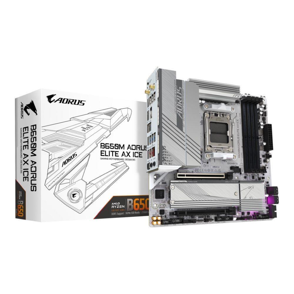 Płyta Gigabyte B650M A ELITE AX ICE /AMD B650/DDR5/SATA3/M.2/USB3.2/PCIe5.0/WiFi/BT/AM5/mATX — zdjęcie 4