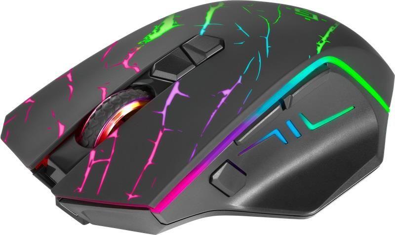 Mysz bezprzewodowa Defender URAN GM-503 optyczna 3200dpi czarna RGB AKUMULATOR 8 przycisków Gaming — zdjęcie 3