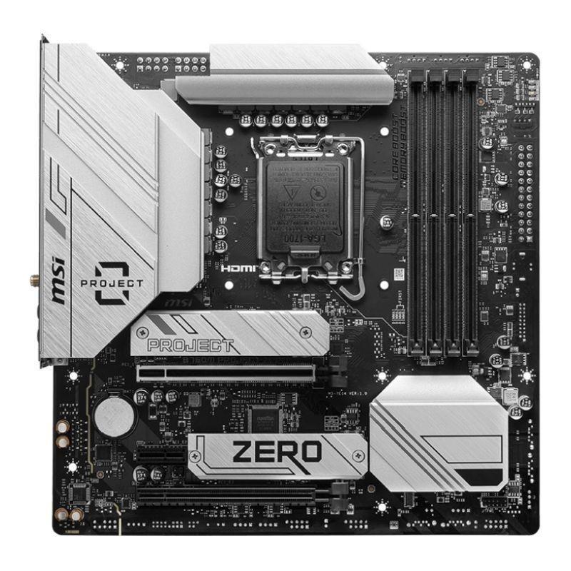 Płyta MSI B760M PROJECT ZERO /B760/DDR5/SATA3/M.2/USB3.2/WiFi/BT/PCIe5.0/s.1700/mATX — zdjęcie 1