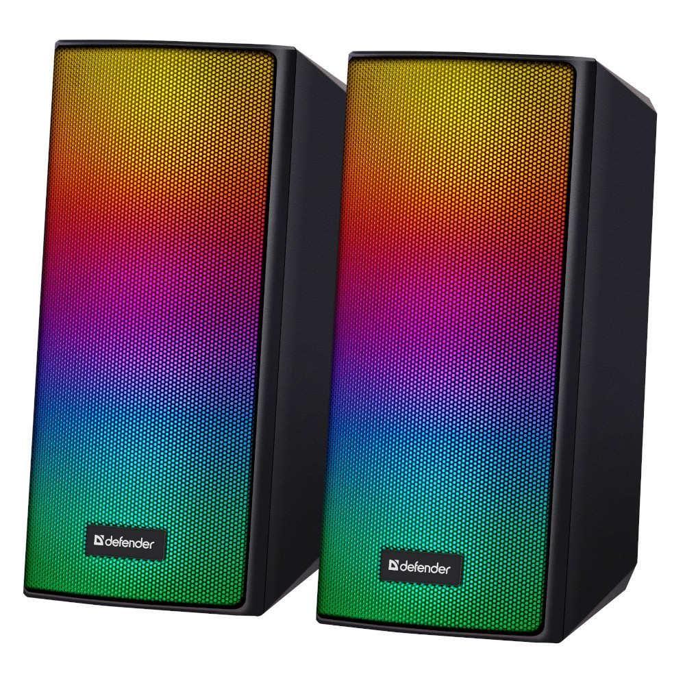 Głośniki Defender SPITFIRE 2.0 6W Bluetooth USB podświetlenie RGB MP3 — zdjęcie 1