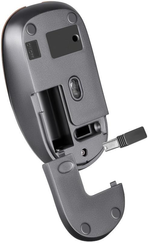 Mysz bezprzewodowa Defender WAVE MM-995 optyczna bezklikowa silent 1600dpi brązowa — zdjęcie 4