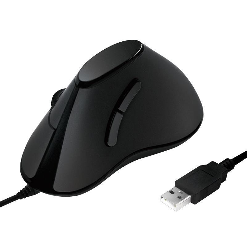 Mysz przewodowa LogiLink ID0158 ergonomiczna,1000 dpi czarna — zdjęcie 1