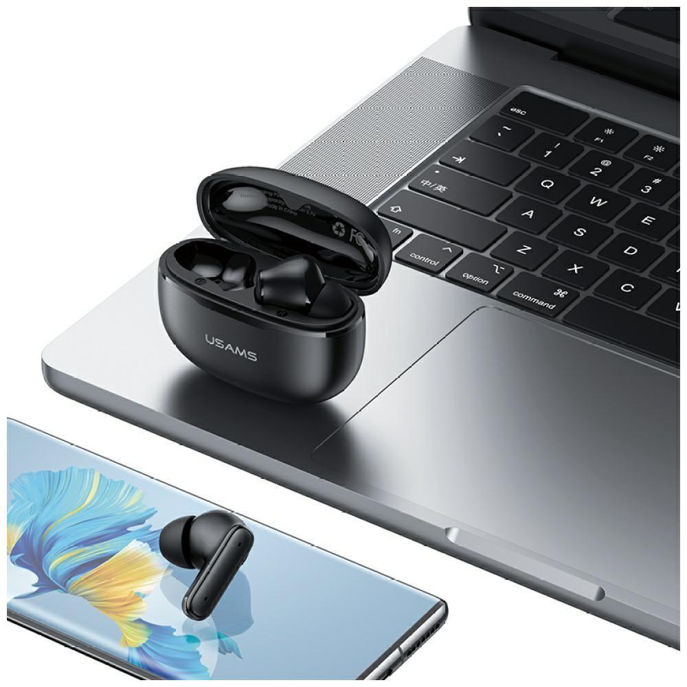Słuchawki z mikrofonem Usams E05 TWS Bluetooth 5.0+ stacja dokująca - czarne — zdjęcie 3