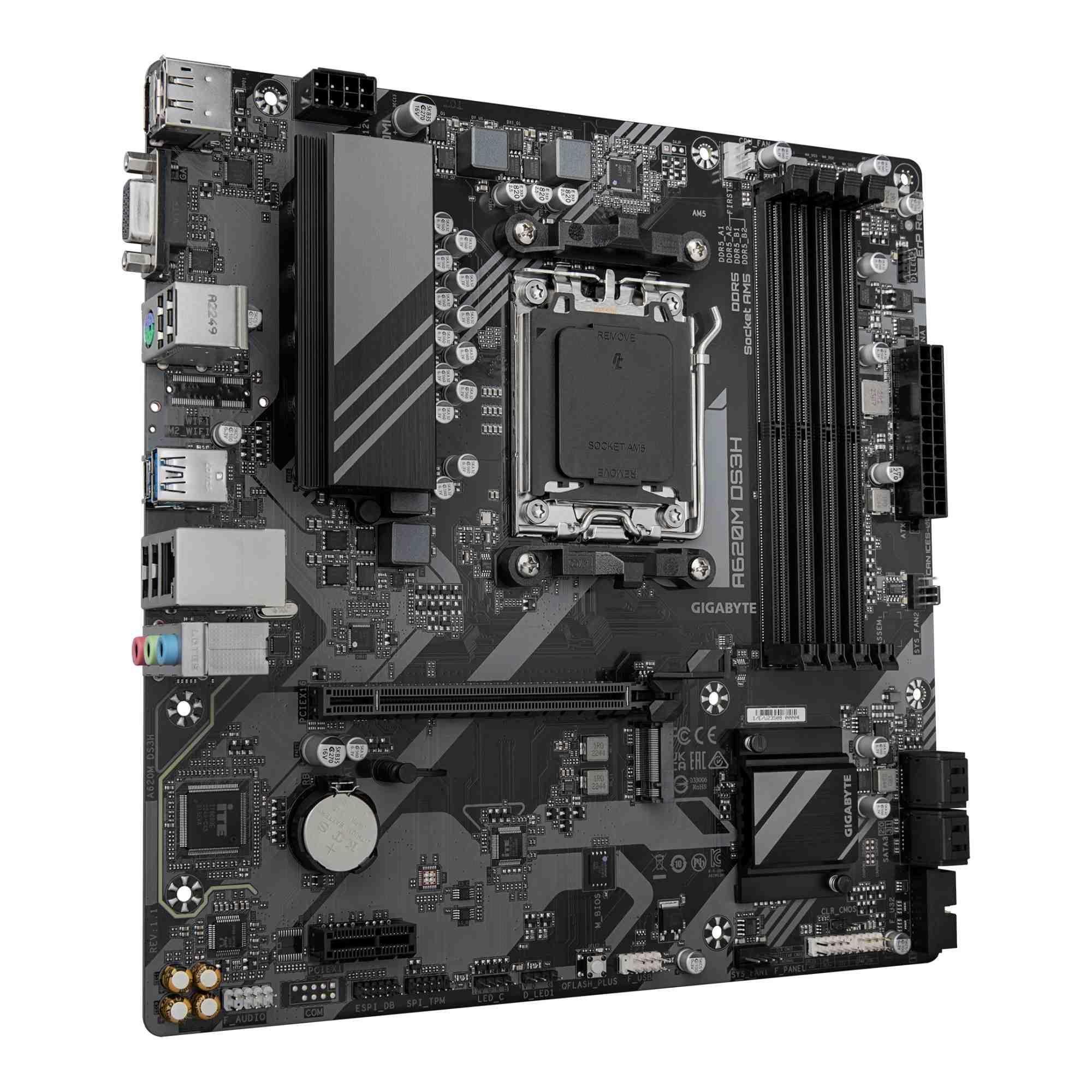 Płyta Gigabyte A620M DS3H (rev. 1.1) /AMD A620/DDR5/SATA3/M.2/USB3.0/PCIe4.0/AM5/mATX — zdjęcie 2