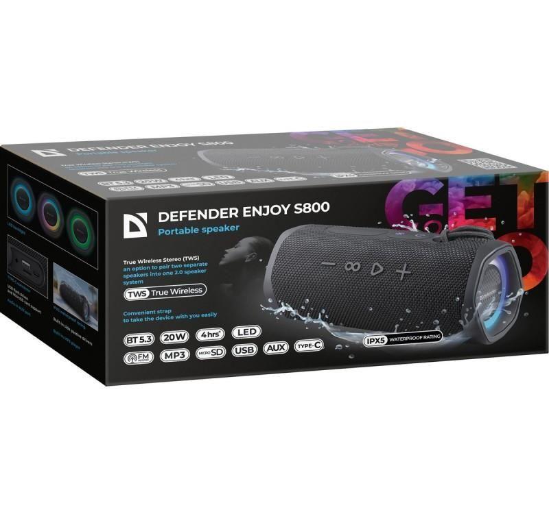 Głośnik Defender Enjoy S800 Bluetooth 20W MP3/FM/SD/USB/TWS/IPX5 — zdjęcie 12