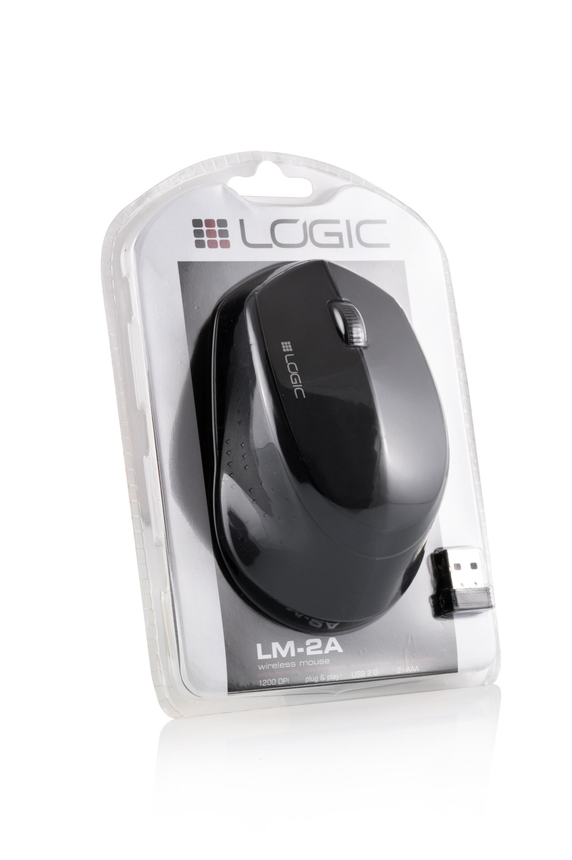 Mysz bezprzewodowa LOGIC LM2A optyczna czarna — zdjęcie 5
