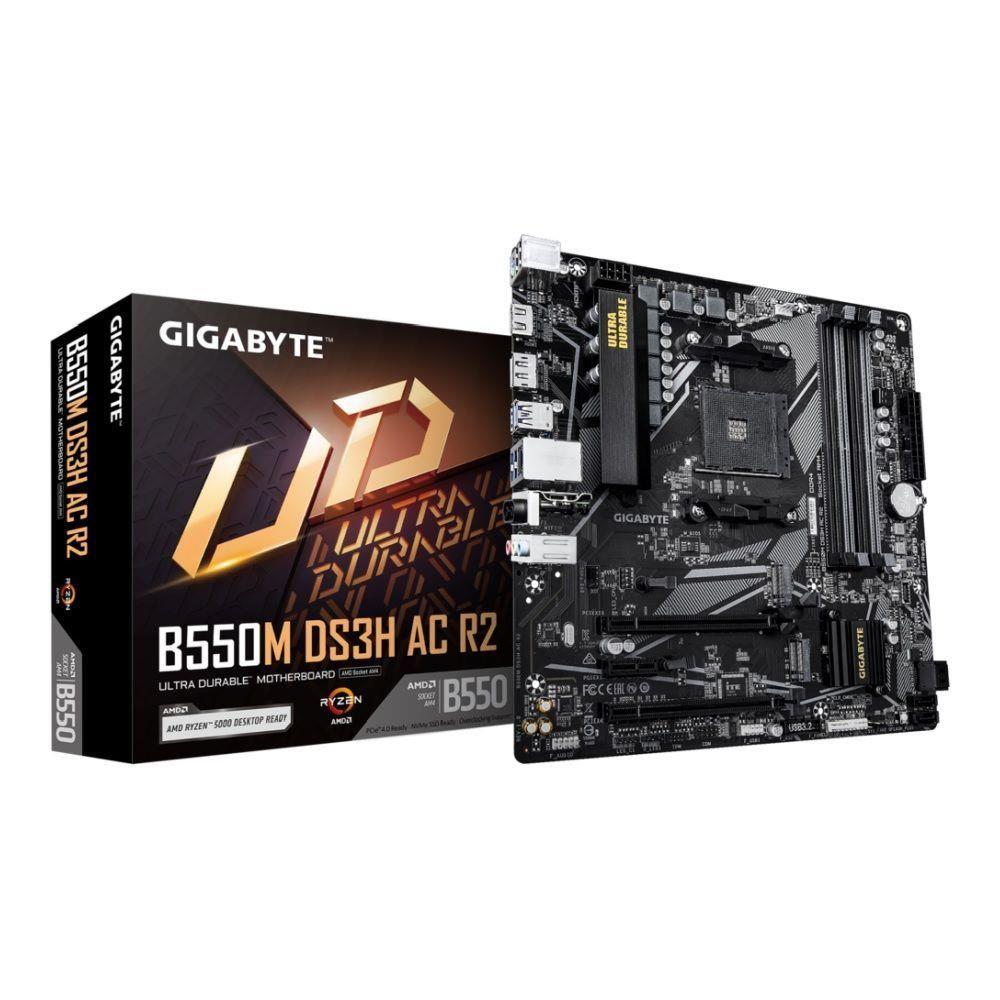 Płyta Gigabyte B550M DS3H AC R2 /AMD B550/DDR4/SATA3/M.2/USB3.0/WiFi/BT/PCIe4.0/AM4/mATX — zdjęcie 4