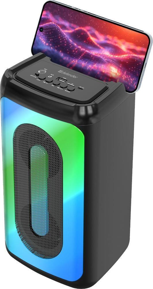 Głośnik Defender CONCERTO Bluetooth 20W MP3/FM/SD/USB/AUX/TWS/LED/MIC KARAOKE czarny + mikrofon — zdjęcie 4