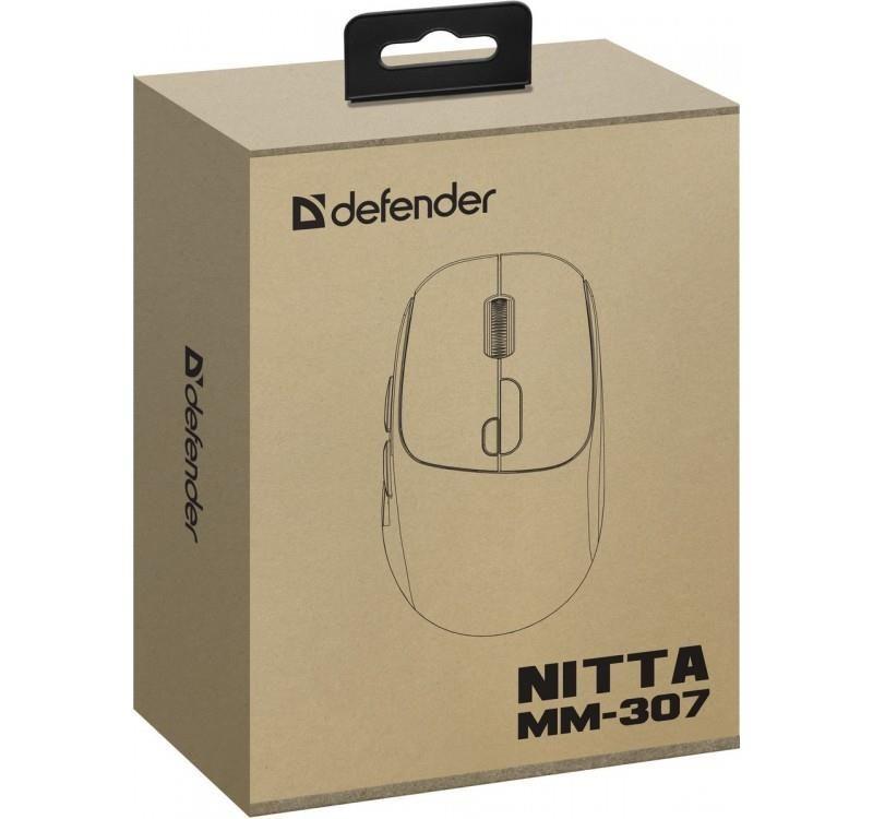 Mysz bezprzewodowa Defender NITTA MM-307 optyczna 1600dpi 2.4 GHz + Bluetooth biała AKUMULATOR — zdjęcie 6