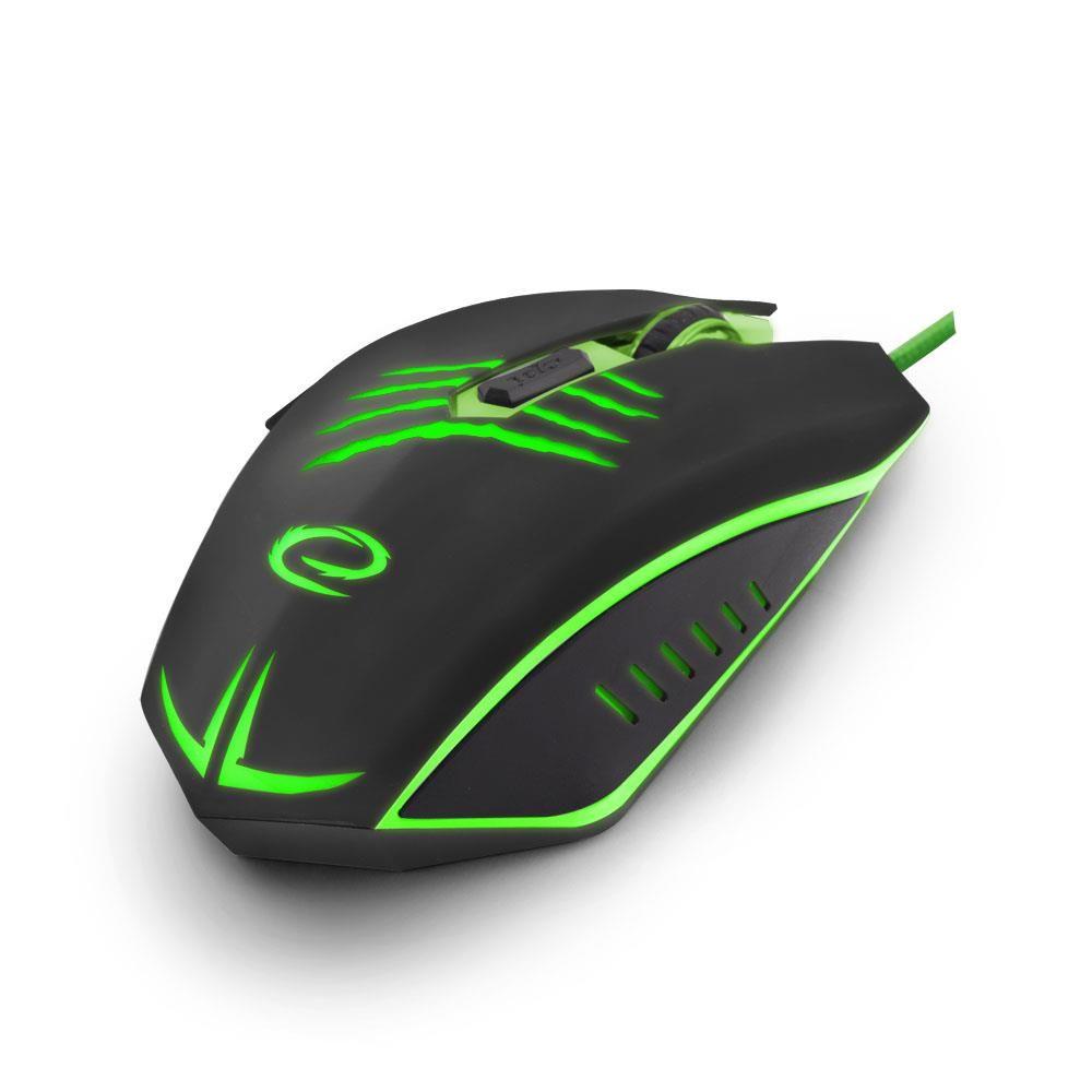 Mysz przewodowa Esperanza MX209 Claw optyczna Gaming 6D USB czarno-zielona — zdjęcie 3