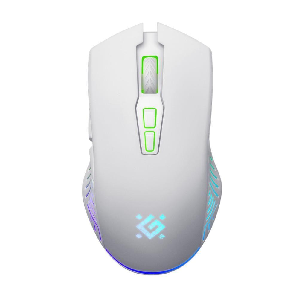Mysz bezprzewodowa Defender PANDORA GM-502 optyczna 3200dpi biała RGB AKUMULATOR 7 przycisków Gaming bezklikowa silent — zdjęcie 1
