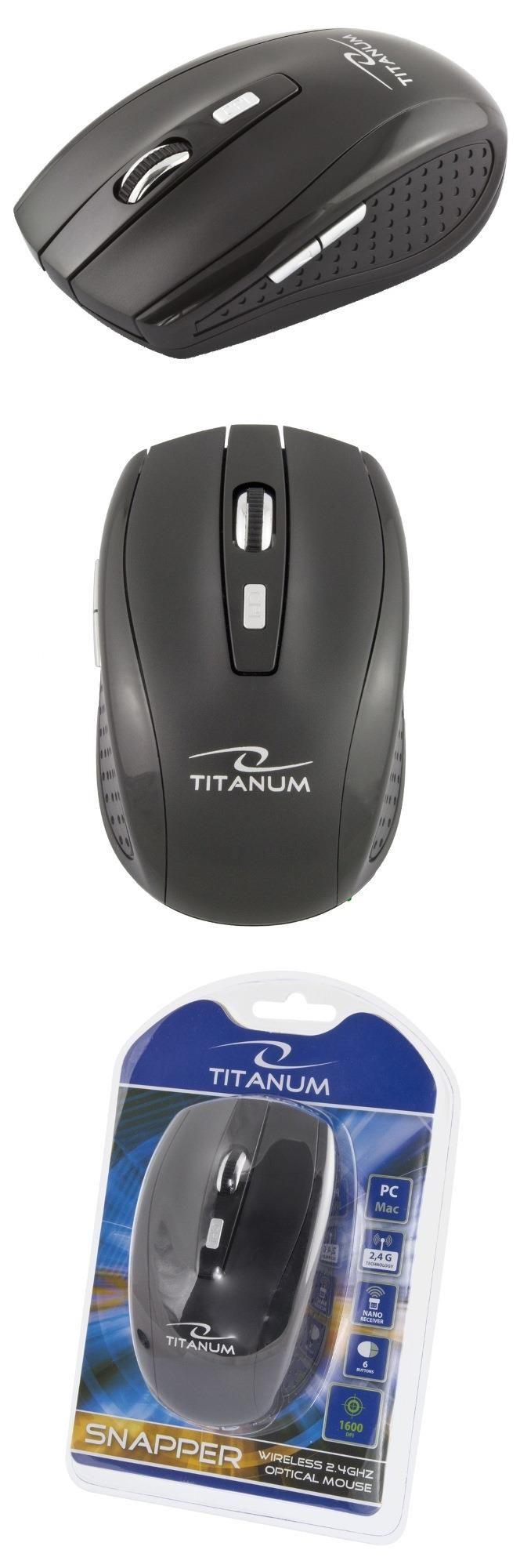 Mysz bezprzewodowa Titanum 6D SNAPPER TM105K optyczna 2,4GHz czarna — zdjęcie 1