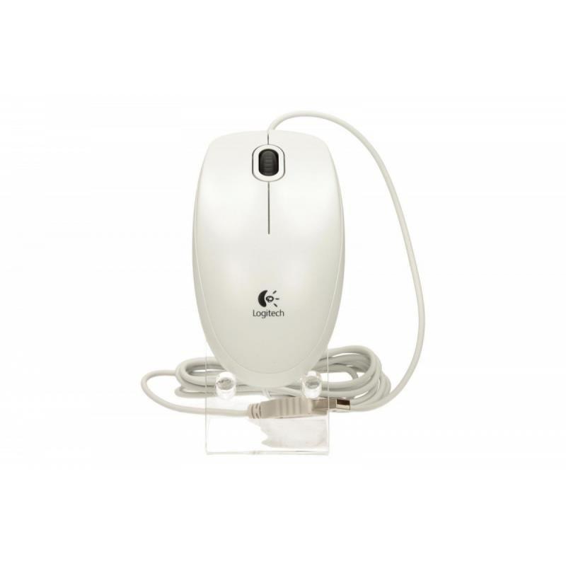 Mysz przewodowa Logitech B100 optyczna biała — zdjęcie 1
