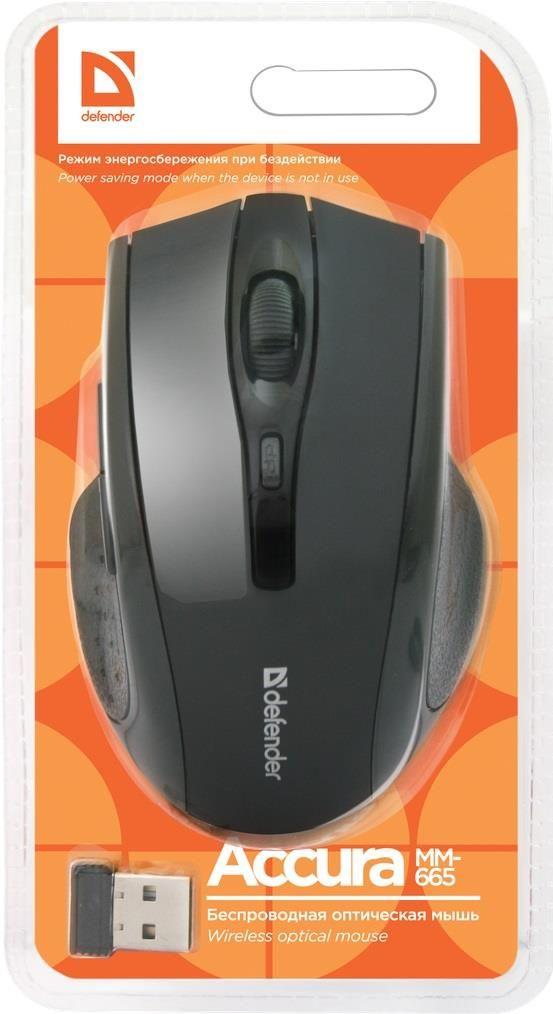 Mysz bezprzewodowa Defender ACCURA MM-665 optyczna 1600dpi 6P czarna — zdjęcie 4