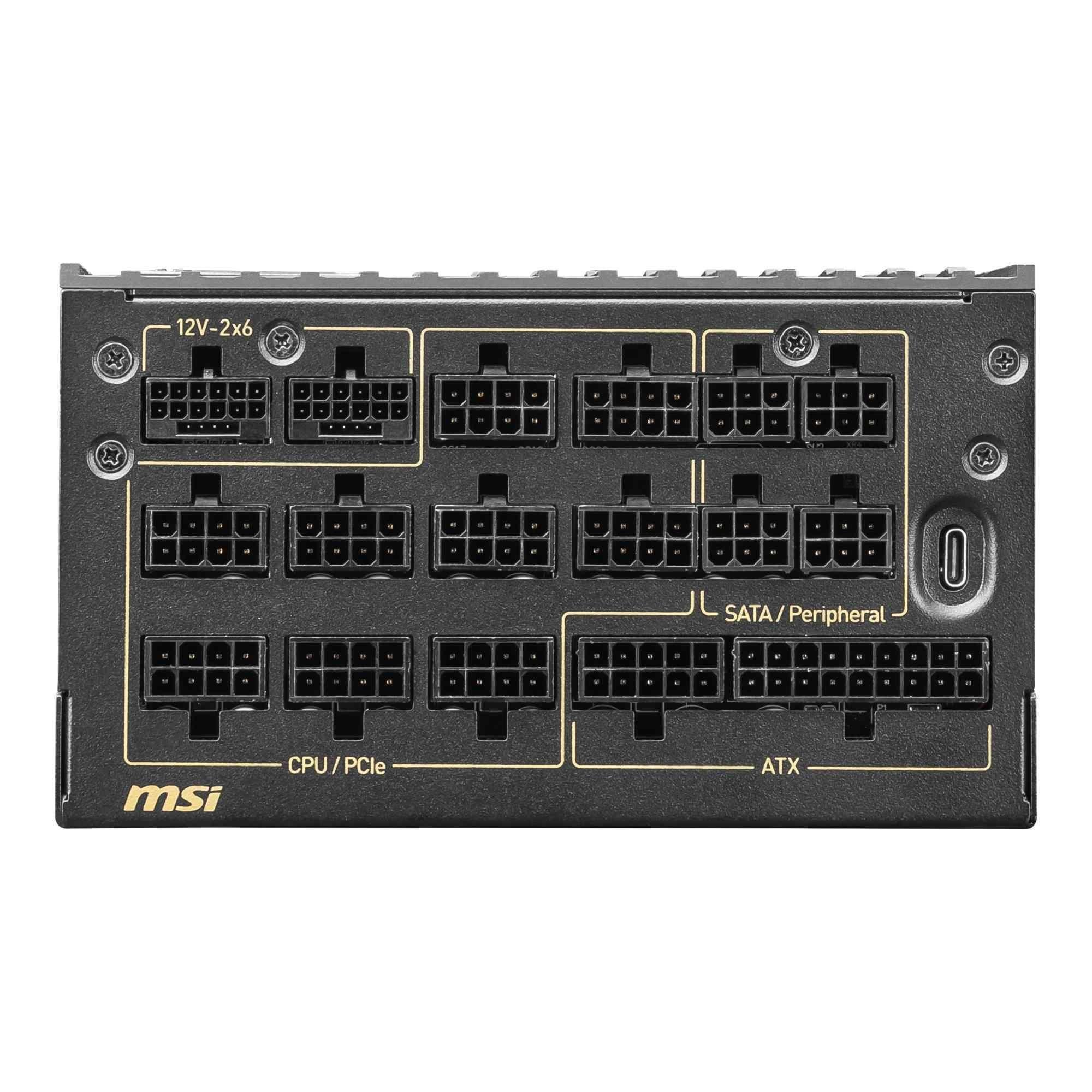 Zasilacz MSI MEG Ai1600T PCIE5 1600W 135mm 80plus Platinum aPFC — zdjęcie 5