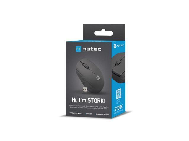 Mysz bezprzewodowa Natec Stork optyczna 1600 DPI czarna — zdjęcie 4