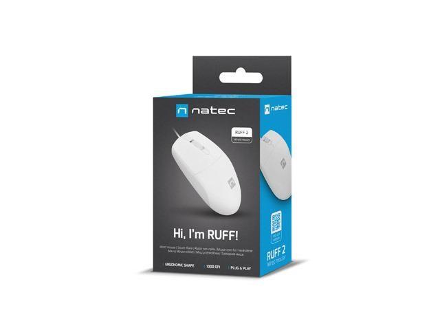 Mysz przewodowa Natec RUFF 2 1000 DPI biała — zdjęcie 4