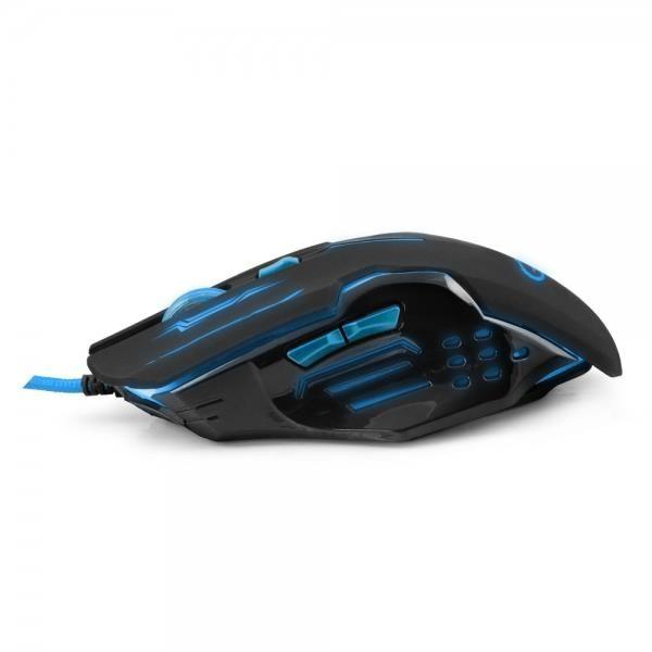 Mysz przewodowa Esperanza MX403 Apache optyczna Gaming 6D USB niebiesko-czarna — zdjęcie 2