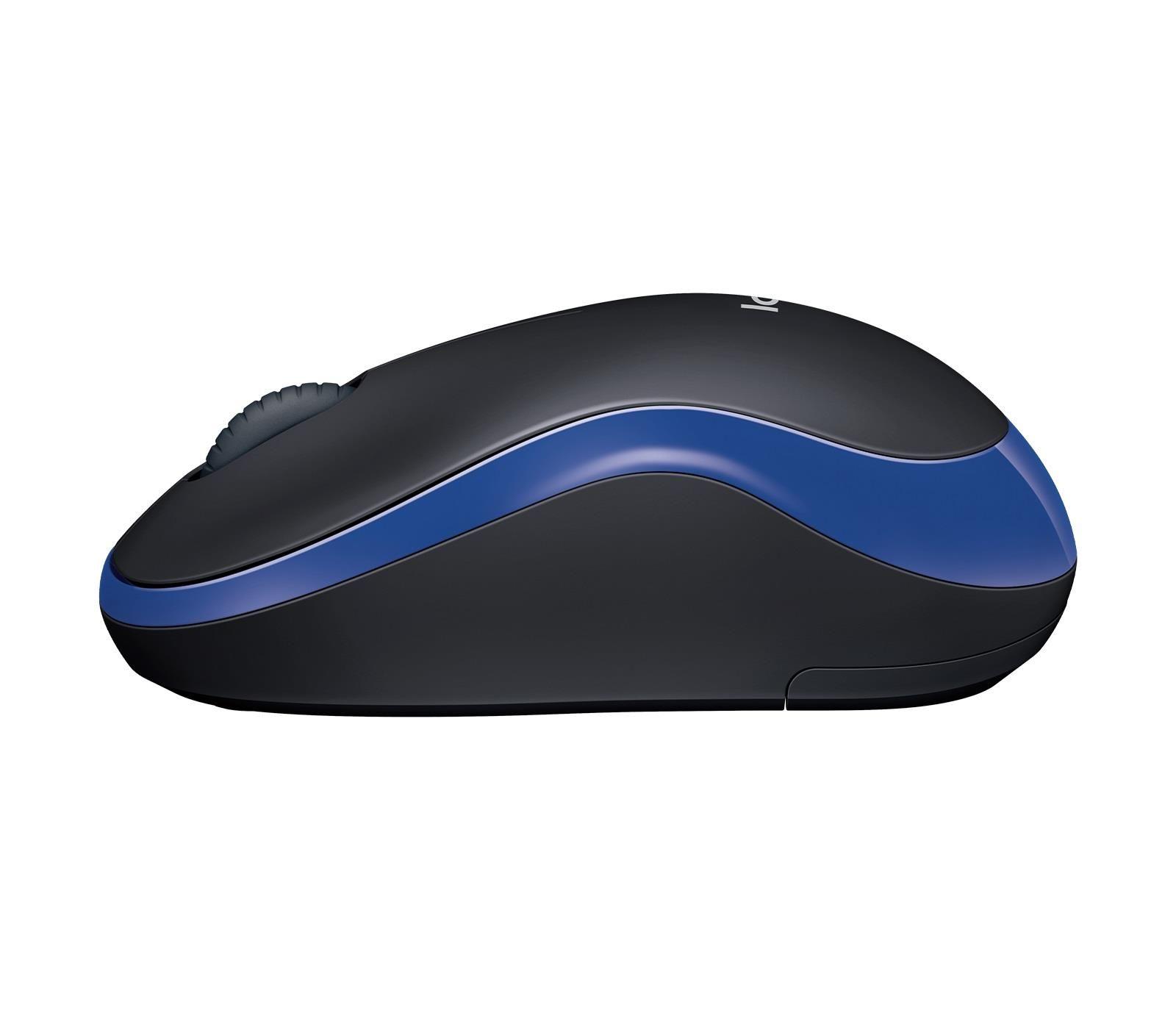 Mysz bezprzewodowa Logitech M185 optyczna czarno-niebieska — zdjęcie 3