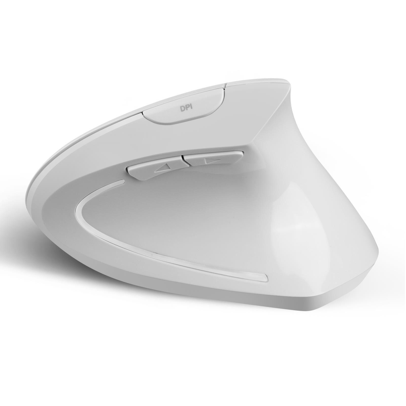 Mysz bezprzewodowa Perixx PERIMICE-813 W optyczna wertykalna pionowa prawa biała RF + BLUETOOTH — zdjęcie 3