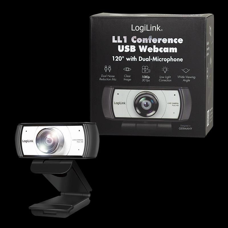 Kamera internetowa HD LogiLink UA0377 USB Pro, 120°, podwójny mikrofon — zdjęcie 4