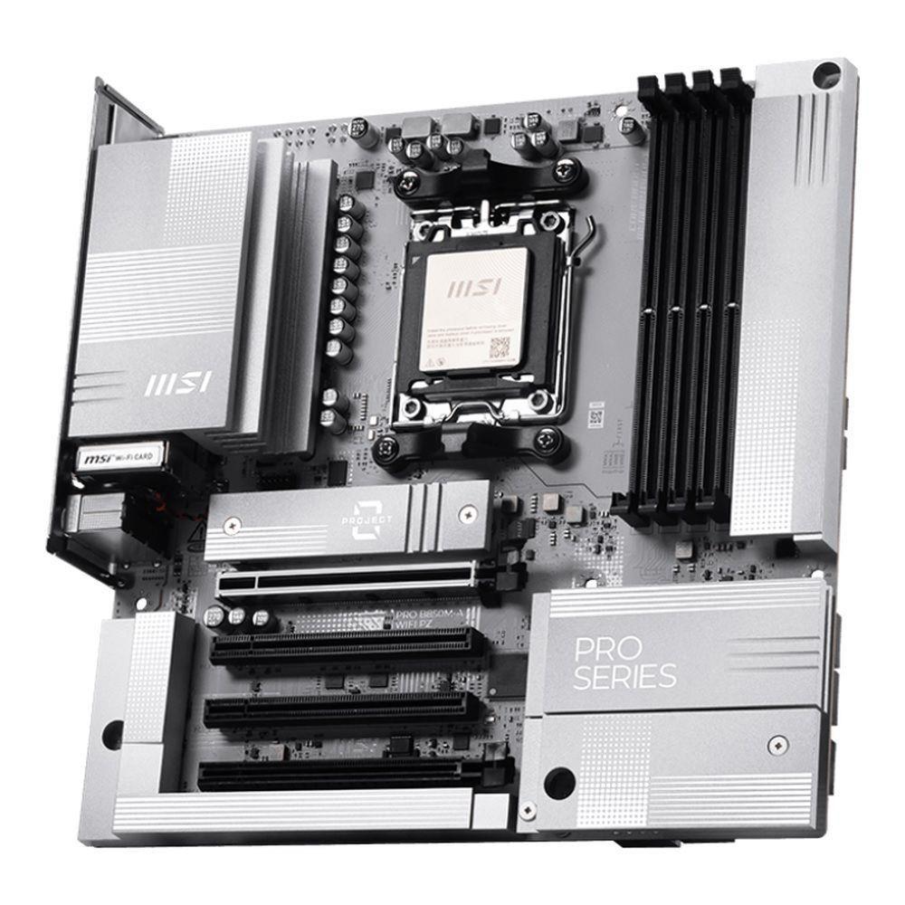 Płyta MSI PRO B850M-A WIFI PZ /AMD B850/DDR5/SATA3/M.2/USB3.1/WiFi/BT/PCIe5.0/AM5/mATX — zdjęcie 3