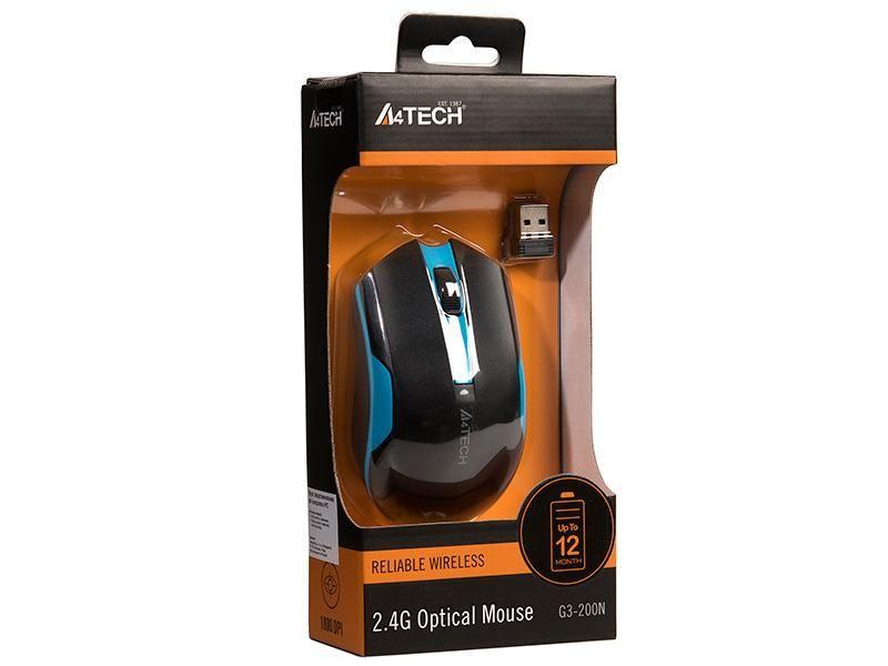 Mysz bezprzewodowa A4Tech V-TRACK G3-200N-1 Black+Blue WRLS — zdjęcie 4
