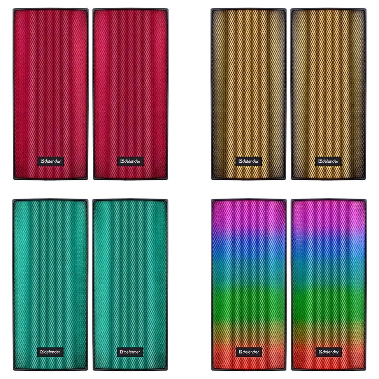 Głośniki Defender SPITFIRE 2.0 6W Bluetooth USB podświetlenie RGB MP3 — zdjęcie 9