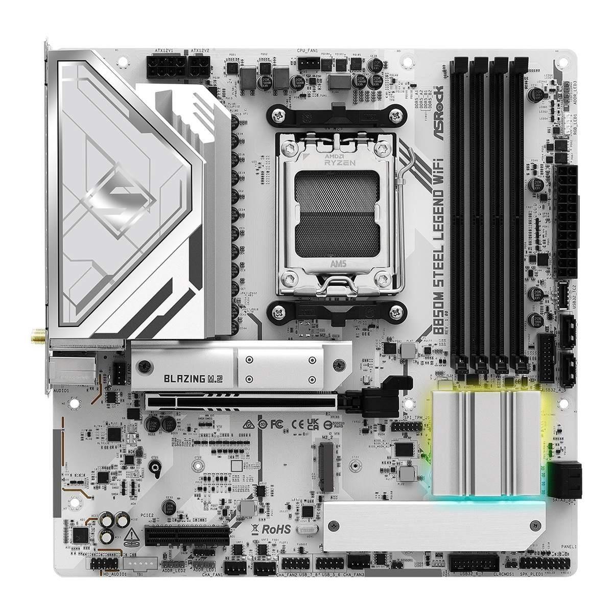 Płyta ASrock B850M Steel Legend WiFi /AMD B850/DDR5/SATA3/M.2/USB3.1/WiFi/BT/PCIe5.0/AM5/mATX — zdjęcie 1