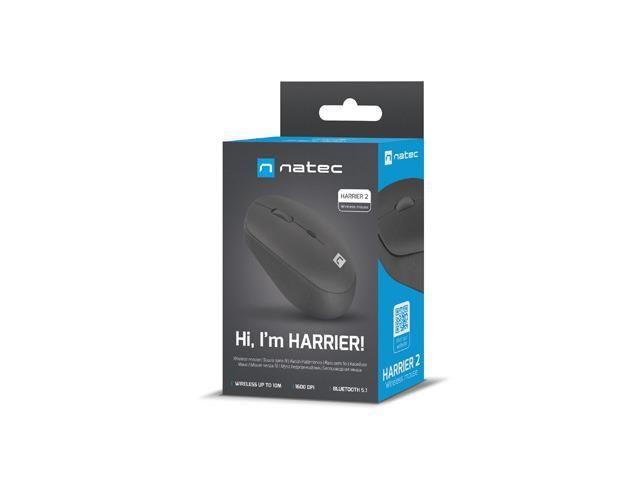 Mysz bezprzewodowa Natec Harrier 2 bluetooth 5.1 1600 DPI z cichym klikiem czarna — zdjęcie 3