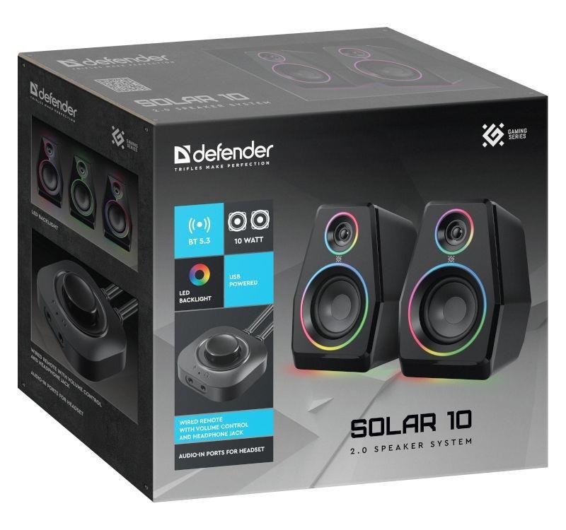 Głośniki Defender SOLAR 10 2.0 10W Bluetooth USB podświetlenie RGB — zdjęcie 11