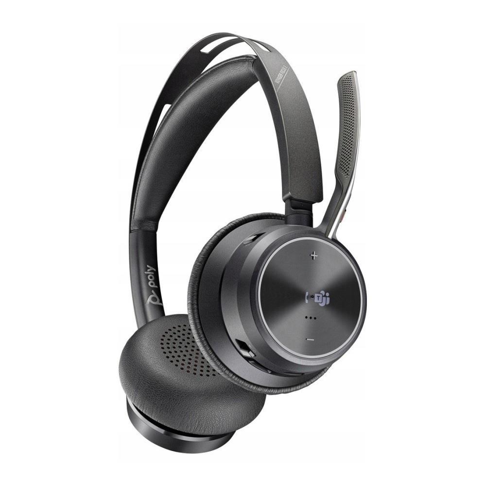Słuchawki bezprzewodowe z mikrofonem Poly Voyager Focus 2 Microsoft Teams USB-C + adaptery + Charging Stand