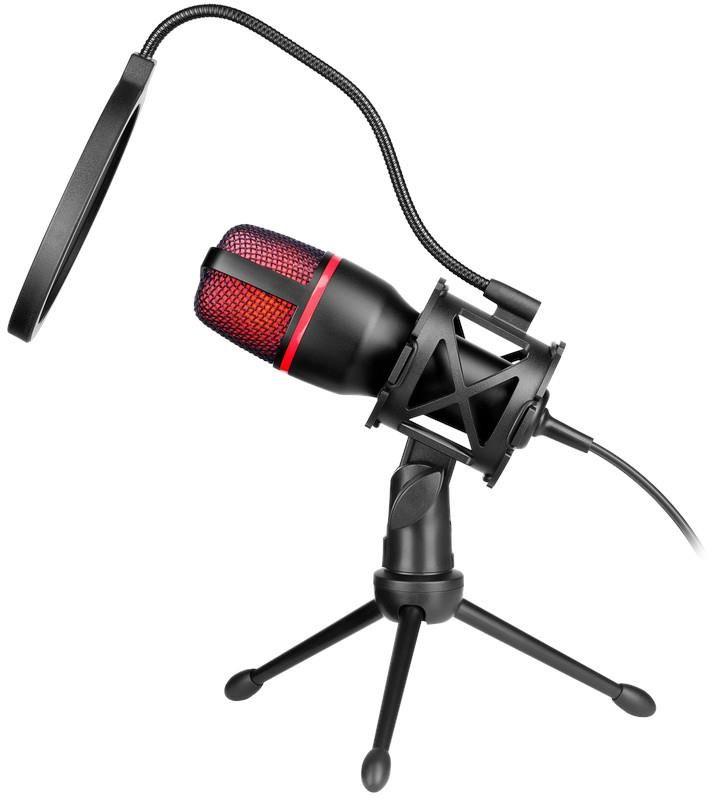 Mikrofon przewodowy Defender FORTE GMC 300 ze statywem STREAM strumieniowy RGB USB — zdjęcie 3