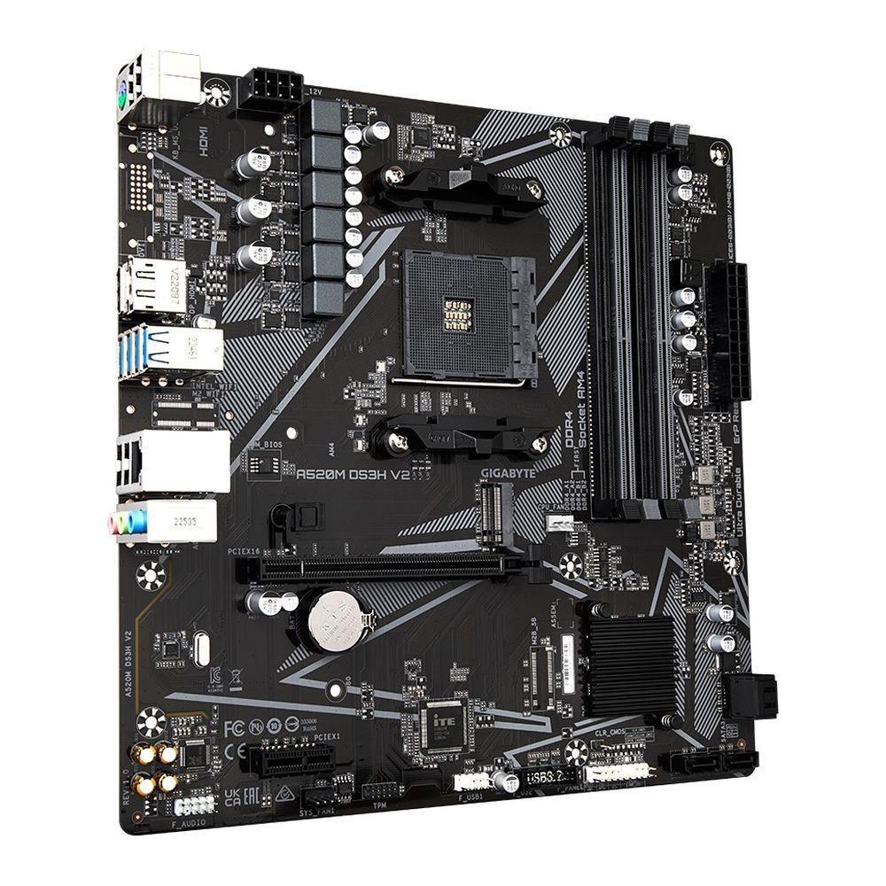 Płyta Gigabyte A520M DS3H V2 (rev. 1.0) /AMD A520/DDR4/SATA3/M.2/USB3.0/PCIe3.0/AM4/mATX — zdjęcie 2